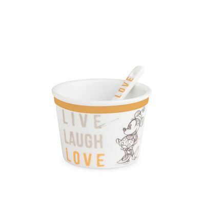 ICE CREAM CUP WITH SPOON MINNIE LIVE LAUGH LOVE ORANGE M.250 D.9