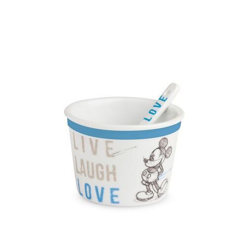 ICE CREAM CUP WITH SPOON MICKEY LIVE LAUGH LOVE BLUE M.250 D.9