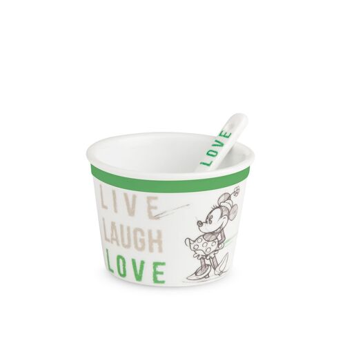 ICE CREAM CUP WITH SPOON MINNIE LIVE LAUGH LOVE GREEN M.250 D.9