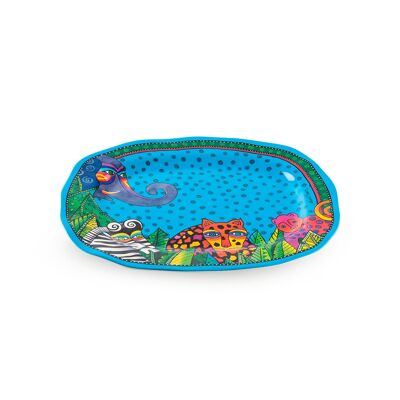 OVAL TRAY L.B. JUNGLE AZURE CM. 31X25