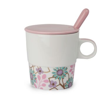 TASSE À INFUSION TEAFORTWO AVEC CUILLÈRE ROSE ML 330