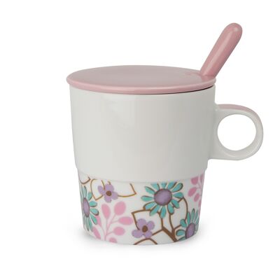 INFUSION CUP TEAFORTWO WITH SPOON PINK ML 330