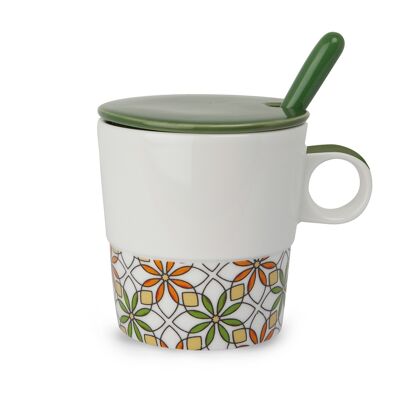 INFUSION CUP TEAFORTWO WITH SPOON DARK GREEN ML 330