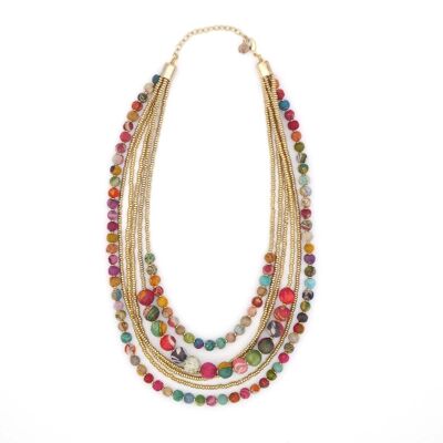 Kantha Gilded Strands Necklace