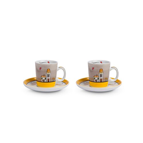 2 COFFEE CUP SET LE CASETTE YELLOW ML.340