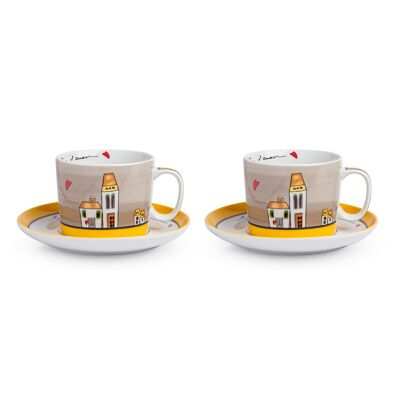 2 BREAKFAST CUP SET LE CASETTE YELLOW ML.340