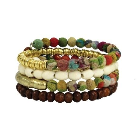 Bracciale Kantha, arrotolato