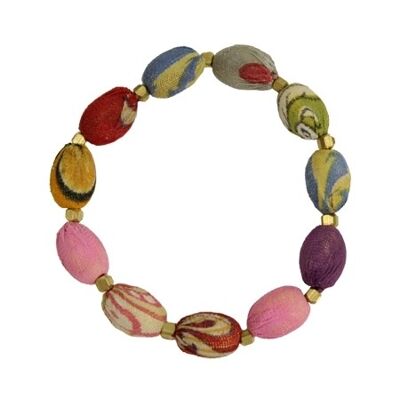 Bracelet Kantha, perles ovales