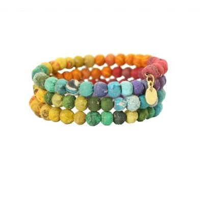 Bracelet spirale arc-en-ciel Kantha