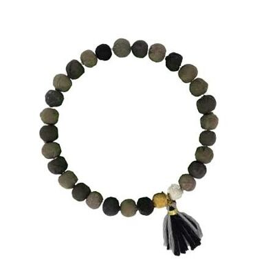 Pulsera de borlas Kantha Noir