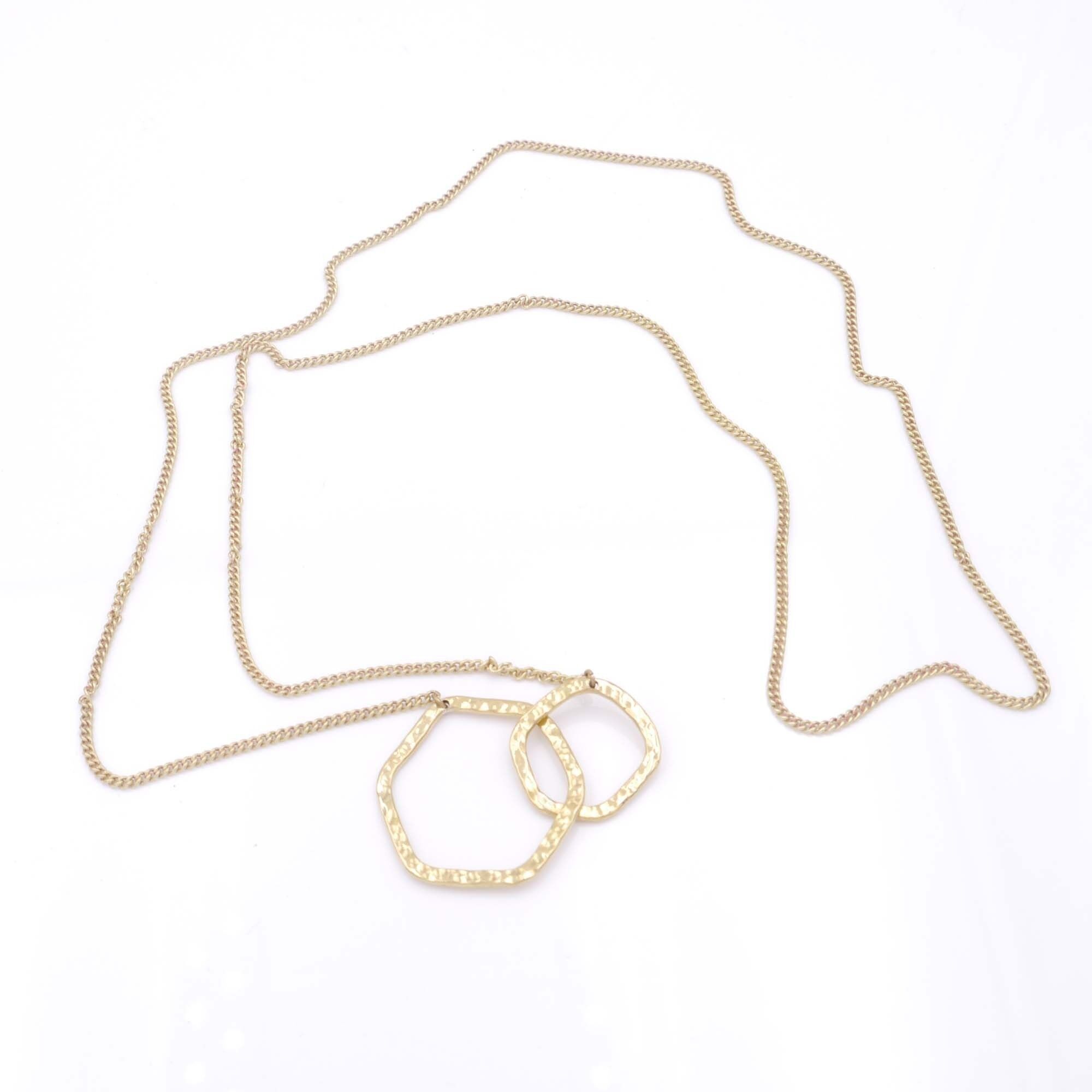 Catena in ottone Fine doppia, martellata