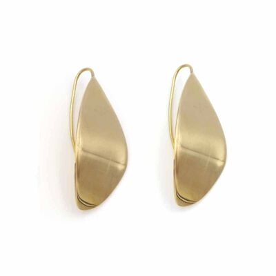 Brass earring leaf