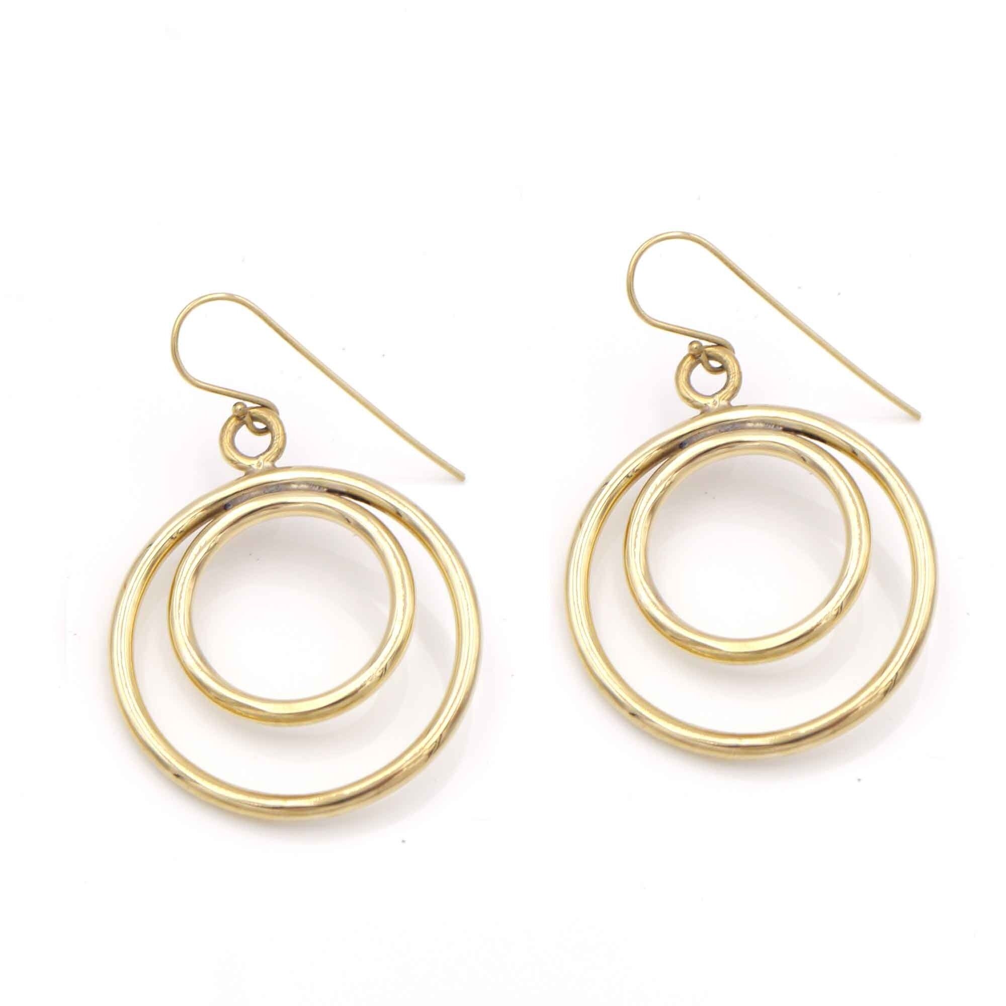 Orecchino in ottone doppio cerchio