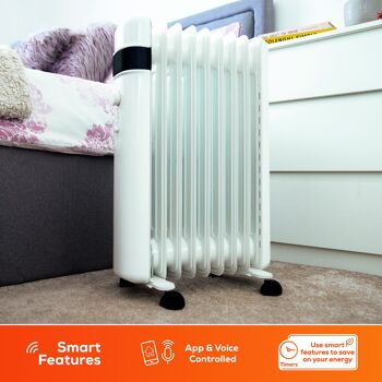 TCP Smart WiFi Radiateur Autoportant à Huile 9 Ailettes Blanc 2000w 2