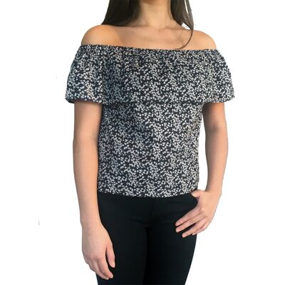 Bardot top en Liberty® misti-plum