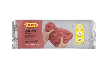 JOVI - Air Dry, Pasta de modelar Jovi, Secado al aire sin horno, Color terracota, 500 Gramos 2