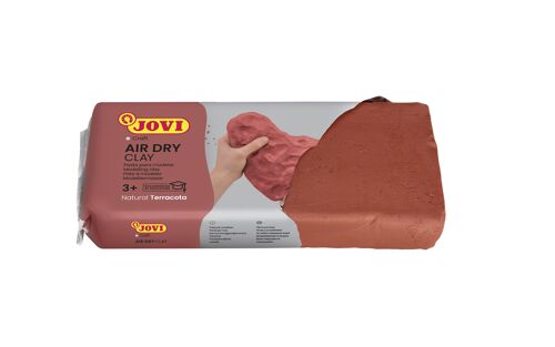 JOVI - Air Dry, Pasta de modelar Jovi, Secado al aire sin horno, Color terracota, 500 Gramos