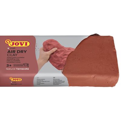 JOVI - Air Dry, Pasta de modelar Jovi, Secado al aire sin horno, Color terracota, 500 Gramos