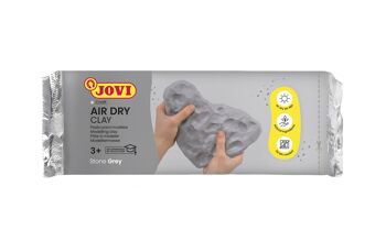 JOVI - Air Dry, Pasta de modelar Jovi, Secado al aire sin horno, Color gris, 500 Gramos 2