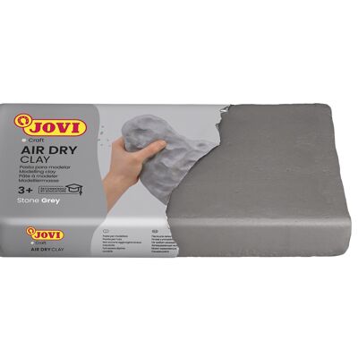 JOVI - Air Dry, Pasta de modelar Jovi, Secado al aire sin horno, Color gris, 500 Gramos