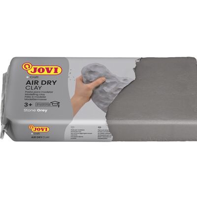 Air Dry, Pâte à modeler Jovi, Séchage à l'air sans four, Couleur gris, 500 Grammes