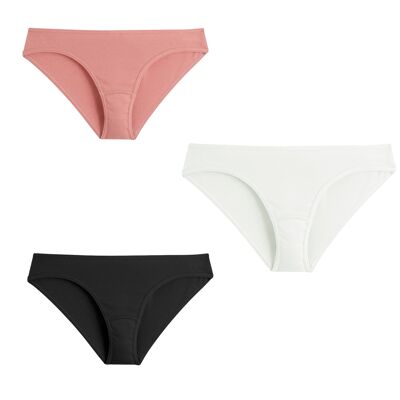 PACK CULOTTE 100% COTON BIO - Blanc + Rose