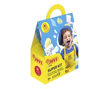 JOVI - SUPER KIT de Regalo Finger Paint, 4 botes de finger paint de 35 ml + 20 plantillas 3