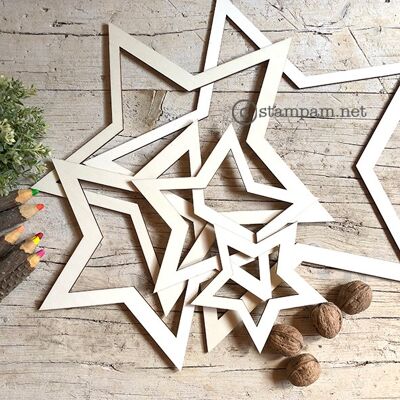 Wood decoration - STARS