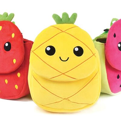 Fruity's backpack plush, 26 cm, 3 assorted models, with tag