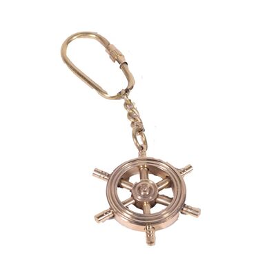 Brass Ship Wheel Keychain