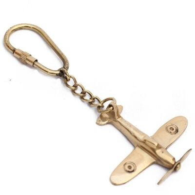 Brass Airplane Gold Keychain