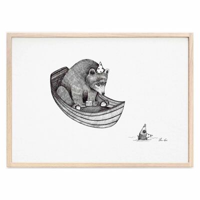 Stampa artistica [Carta per belle arti] - Compleanno dell'orso - A3