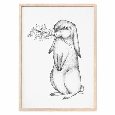 Stampa artistica [Carta per belle arti] - Flower Bunny - A4
