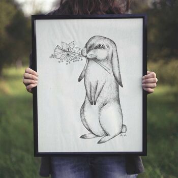 Tirage d'art [Papier Fine Art] - Fleur Lapin - A4 3