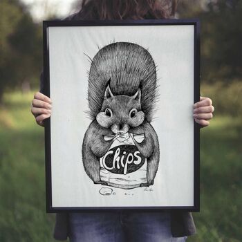 Impression d'art [Papier Fine Art] - Chipmunk - A3 6