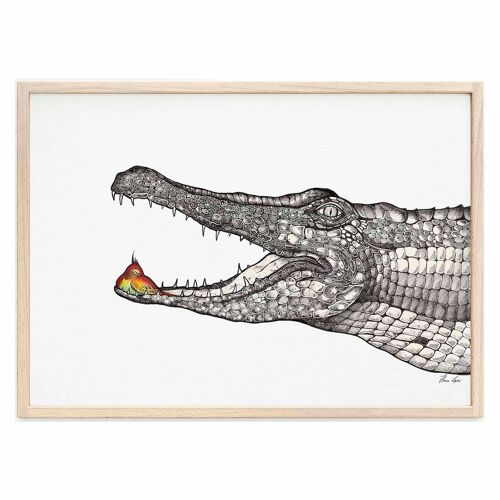 Kunstdruck [Fine Art Papier]  - Die Obhut (Krokodil) - A3