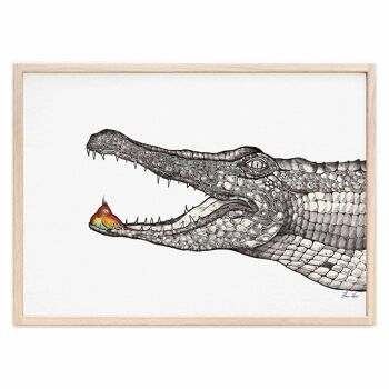 Impression d'art [Papier Fine Art] - Le Gardien (Crocodile) - A4 4