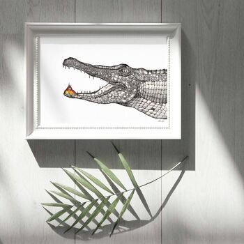 Impression d'art [Papier Fine Art] - Le Gardien (Crocodile) - A4 5