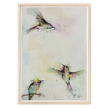 Impression d'art [Papier Fine Art] - Trois colibris - A3 4