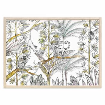 Tirage d'Art [Papier Fine Art] - Singes de la Jungle - A4 - Blanc 4