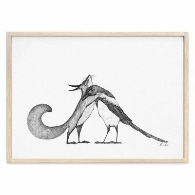 Art Print [Fine Art Paper] - Squirrel & Magpie - A3