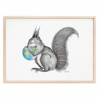 Impression d'art [Papier Fine Art] - Monde des écureuils - A4 4