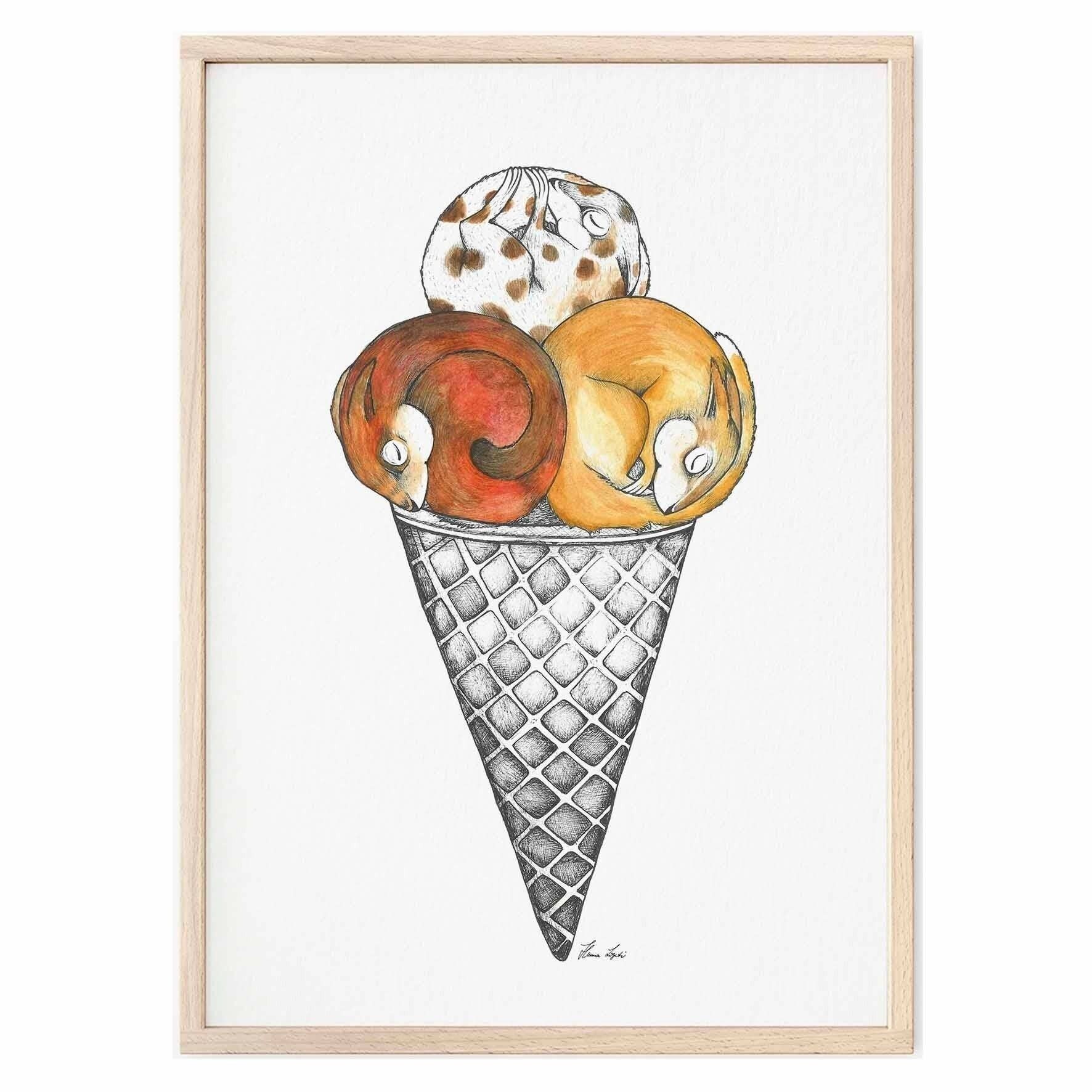 Stampa artistica [Carta per belle arti] - Cono gelato - A3