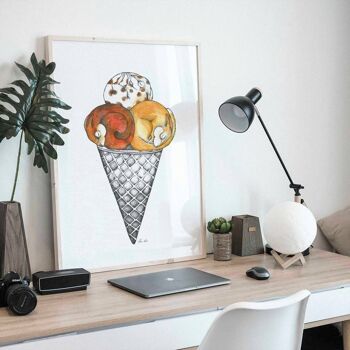 Impression d'art [Papier Fine Art] - Cornet de glace - A3 2