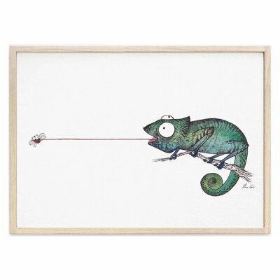 Impression d'art [Papier Fine Art] - Moucherolle (Caméléon) - A3