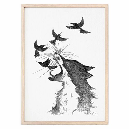 Kunstdruck [Fine Art Papier]  - Fuchs & Vögel - A3