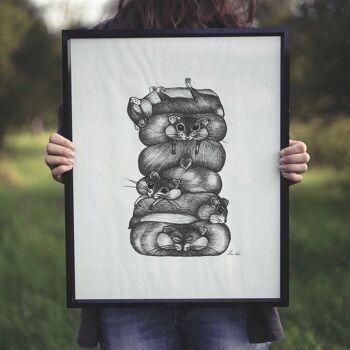 Impression d'art [Papier Fine Art] - Hamster Stack - A4 5