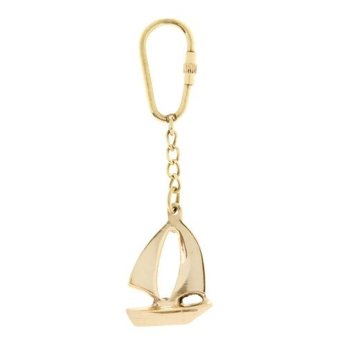 Nautical Brass Ship KeyChain