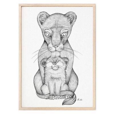 Lámina [Papel de Bellas Artes] - Madre León - A4