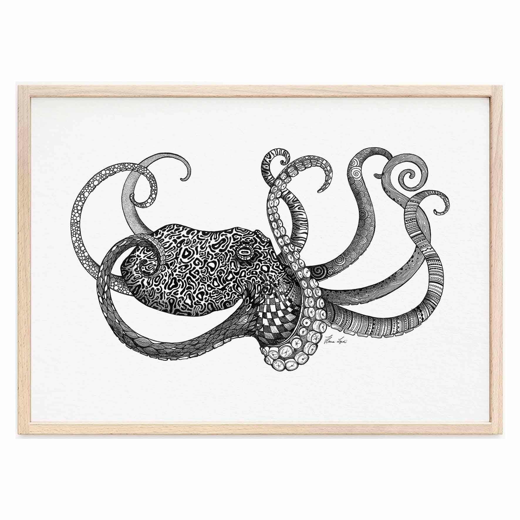 Stampa artistica [Carta per belle arti] - Polpo - A3